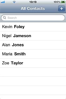 Press the required contact.The contact details are displayed.