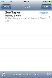Press the required email message to read it.