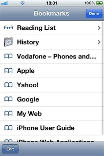 Press the required bookmark.