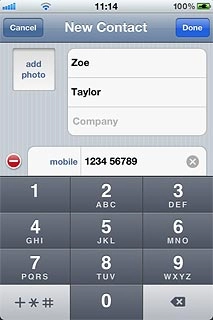 Press the field next to the phone number.