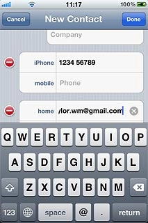 Press the field next to the email address.