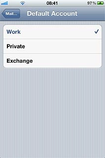 Press the required email account to use it by default.