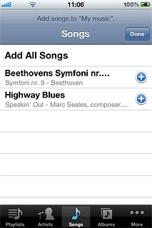 Press the required audio files to select them.