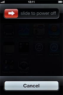 Drag the arrow right to turn off your phone.