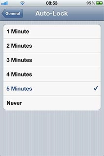 To turn on automatic key lock:Press the required interval.