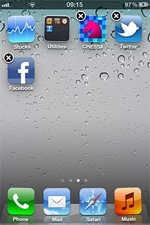 To delete a menu item:Press the x in the top left corner of the required menu item.