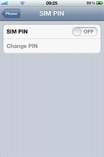 Press the indicator next to SIM PIN.
