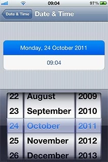 Press Date & Time to go back to the settings.