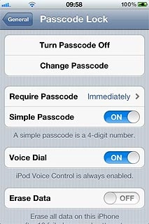 Press Require Passcode.