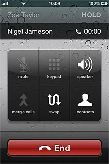 Press Swap to swap calls.