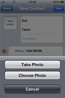 To take a new picture:Press Take Photo.