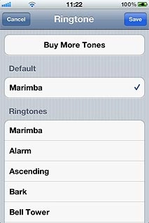 Once you've found a ring tone you like, press Save.