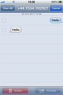 Press the required text message to tick it.