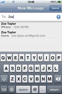 Key in the first letters of the required contact.Matching contacts are displayed.Press the required contact.