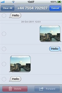 Press the required picture message to tick it.