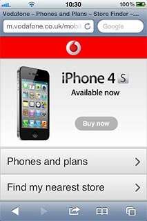 Press the address bar at the top of the display.