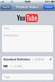 Before you can upload the video clip, the following needs to be filled in: Title, Description, Tags and Category.Follow the instructions on the display to add the required information.