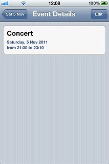 Press the field in the top left corner of the display to return to the list of appointments.