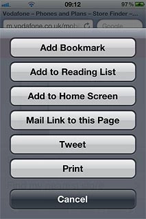 Press Add to Home Screen.Edit the name of the bookmark, if required.