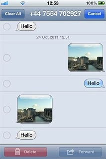 Press the required picture message to tick it.