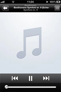 Press the album cover and follow these instructions to see your options when using the music player.