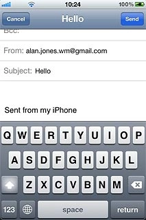 Press the text input field and write the required text.