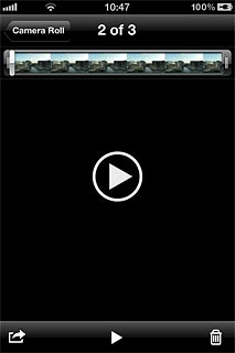 If you've selected a video clip:Press the playback icon.