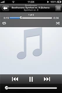 To fast forward or rewind the current audio file:Press and hold arrow right or arrow left.