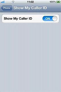 Press the indicator next to Show My Caller ID.Depending on the current setting, the function is turned on or off.