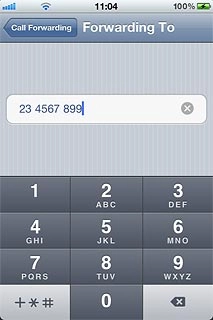 If it's the first time you divert calls:Key in the required phone number and press Call Forwarding.
