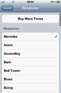 Press the different ring tones to listen to them.