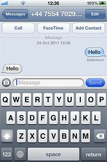 Press the text input field.Write the required text.