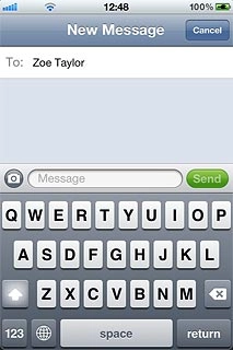 Press the text input field.Write the text for your picture message.