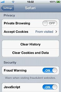 Press Clear Cookies and Data.