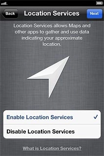 Press Enable Location Services or Disable Location Services.