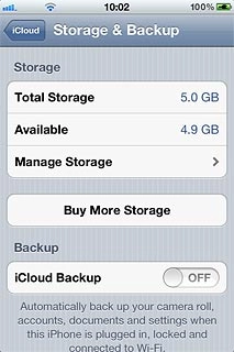 Press the indicator next to iCloud Backup to turn on the function.