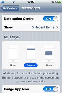 To select number of notifications:Press Show.