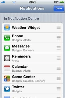 Press and hold the organise icon next to the required menu item.Drag the menu item to the required position.