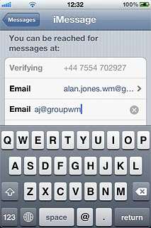 Key in the required email address and press Messages.