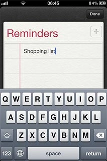Key in the required text and press Done.