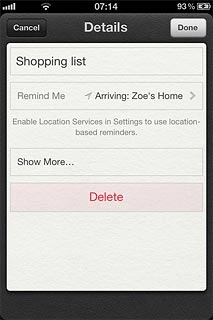 Press Done to return to the list of tasks.