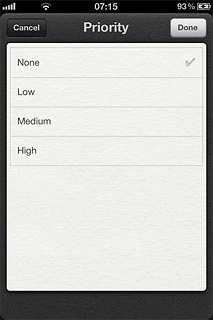 Press None or the required priority.