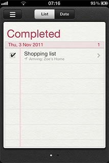Slide your finger right.Press the required task to see it.