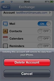 Press Delete Account to confirm.