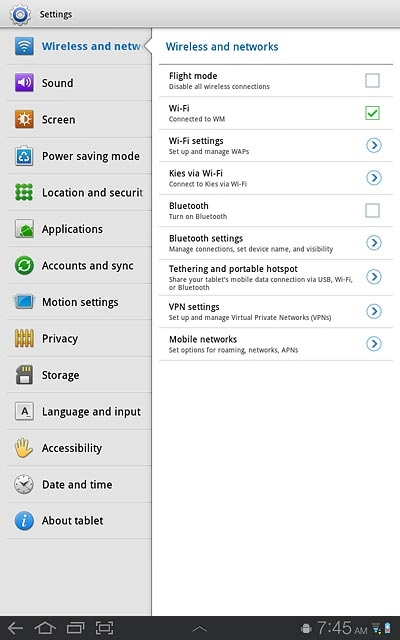 Press Bluetooth settings.