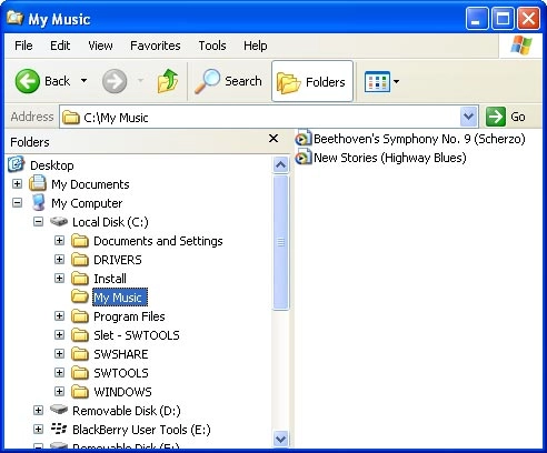 Go to the required folder in your computer's file system.