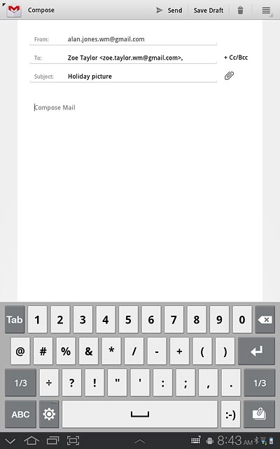Press Compose Mail.Write the required text.