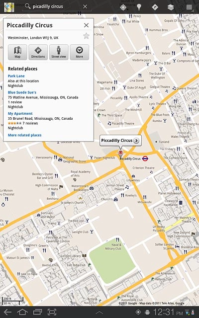 Press the directions icon.