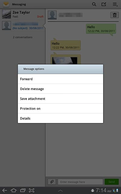 Press Delete message.