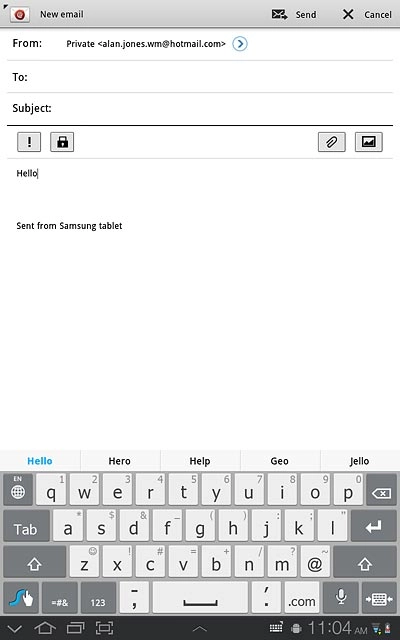 Press the required word to insert it.